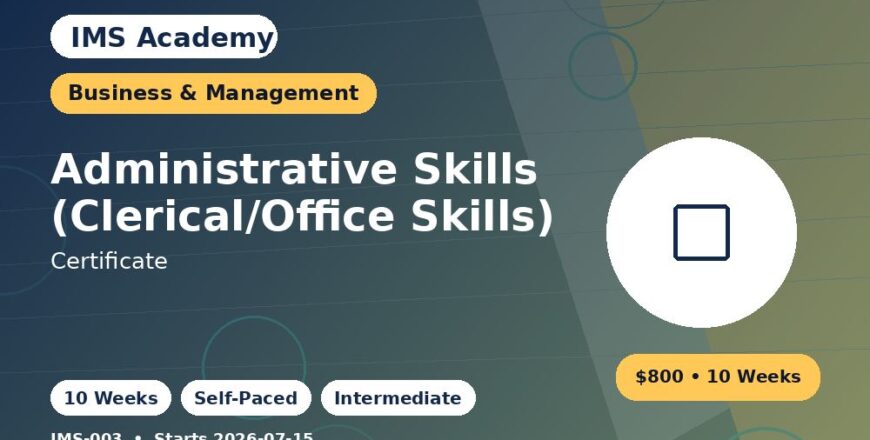 Certificate - Administrative Skills (Clerical/Office Skills)