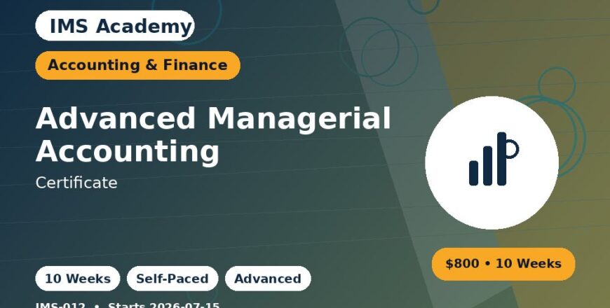 Certificate - Advanced Managerial Accounting