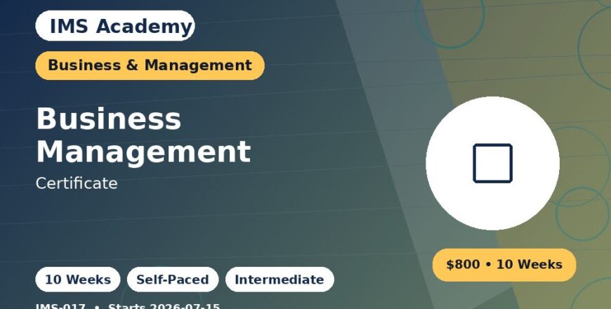 Certificate - Business Management