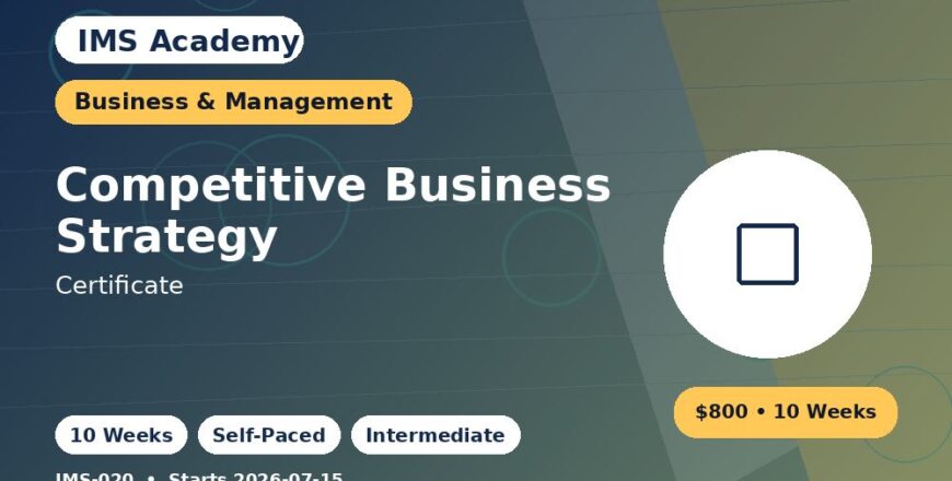 Certificate - Competitive Business Strategy