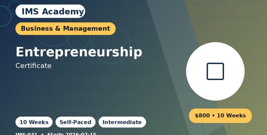 Certificate - Entrepreneurship