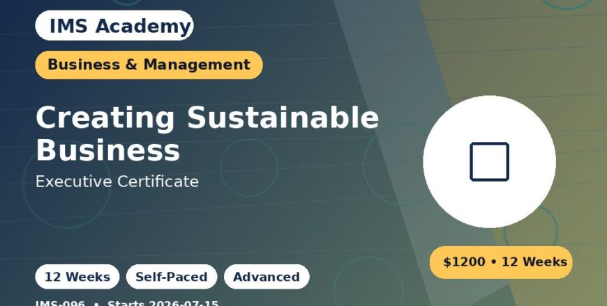 Executive Certificate - Creating Sustainable Business