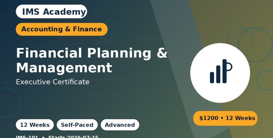 Executive Certificate - Financial Planning & Management